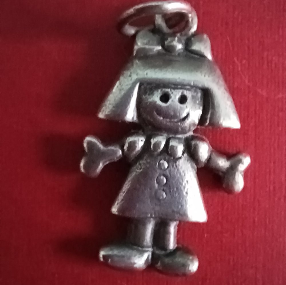 EUC Vintage Lucy Ann 925 Sterling Silver Girl Charm